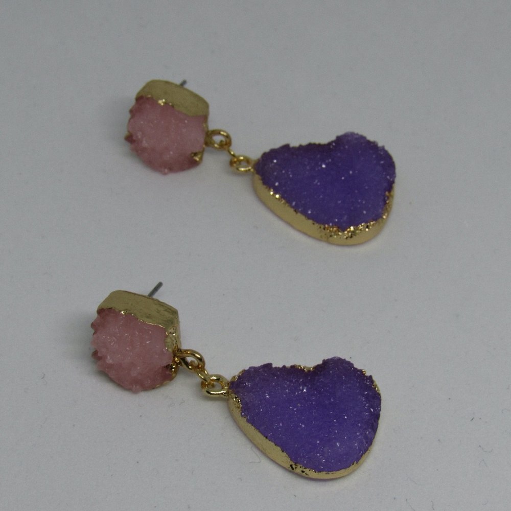 Lilac and Lavender Resin Earrings